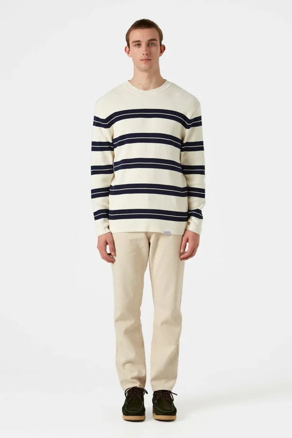 Best Edmmond Studios Striped Sweater Plain Beige
