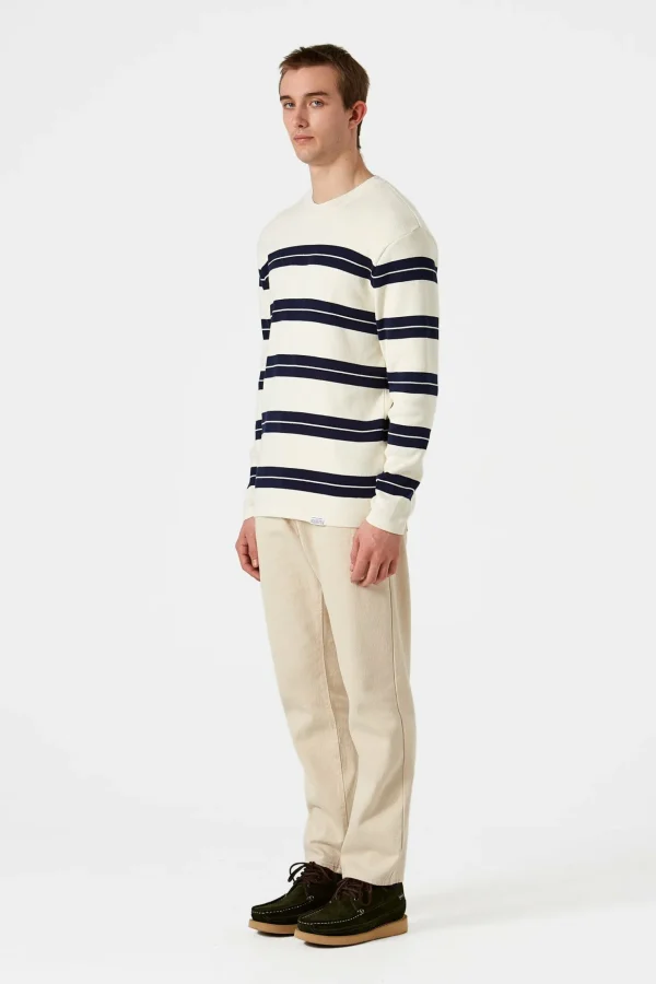 Best Edmmond Studios Striped Sweater Plain Beige