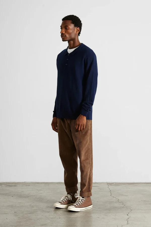 Best Sale Edmmond Studios Wool Polo Plain Navy